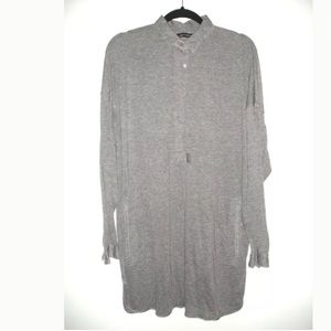 Zara Light Gray Lyocell Jersey Oversize Long Top S
